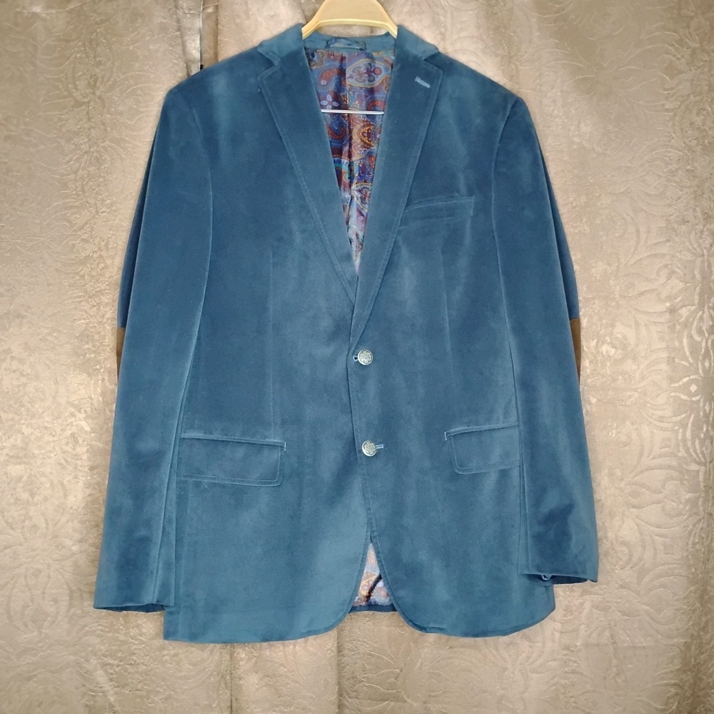 Michael Kors Navy Velvet Sports Coat Men's 40R‎ -7